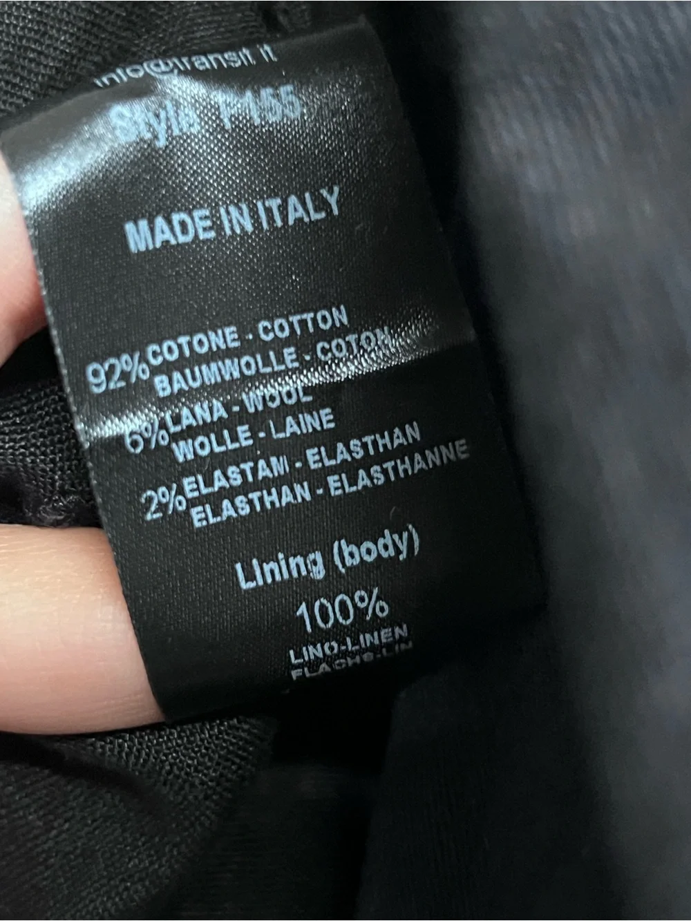 New Mens Transit Italy Black Blazer Jacket Wool‎ Blend